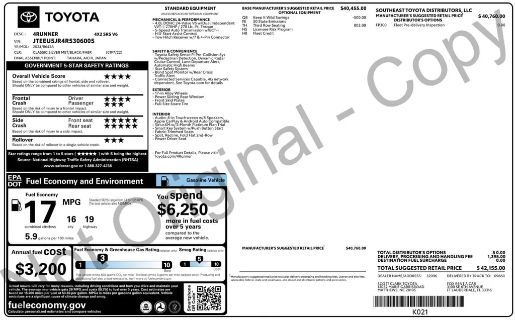 Florida Fine Cars - Used TOYOTA 4RUNNER 2024 ORLANDO SR5