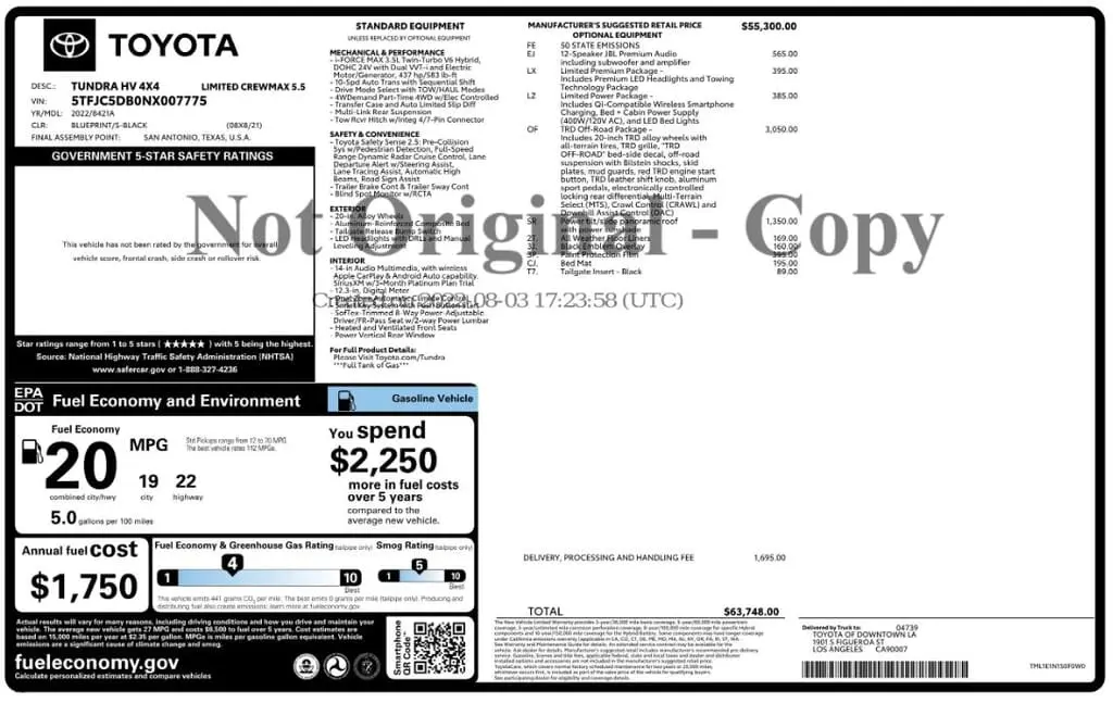Florida Fine Cars - Used TOYOTA TUNDRA 4WD 2022 MIAMI LIMITED HYBRID