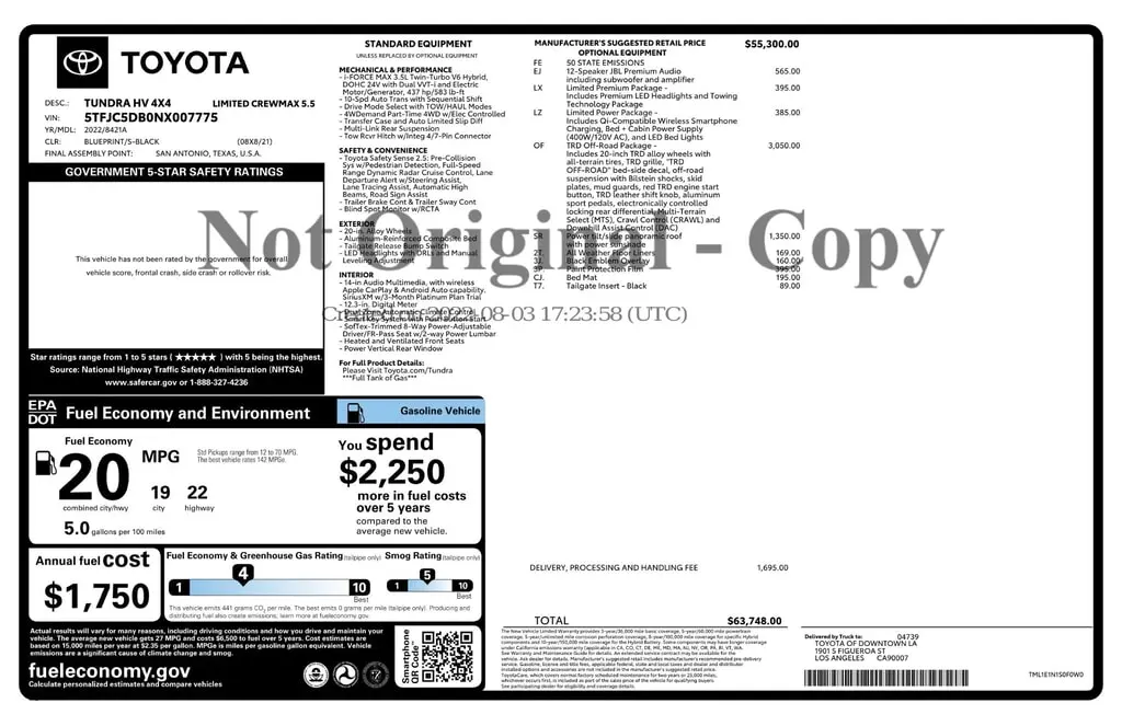 Florida Fine Cars - Used TOYOTA TUNDRA 4WD 2022 MIAMI LIMITED HYBRID
