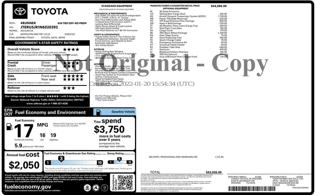 Florida Fine Cars - Used TOYOTA 4RUNNER 2022 ORLANDO TRD OFF ROAD PREMIUM
