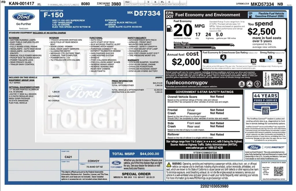 Florida Fine Cars - Used FORD F-150 2021 WEST PALM XLT