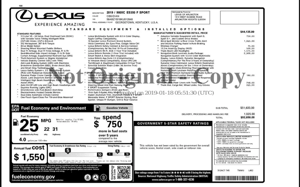 Florida Fine Cars - Used LEXUS ES 2019 WEST PALM ES 350 F SPORT