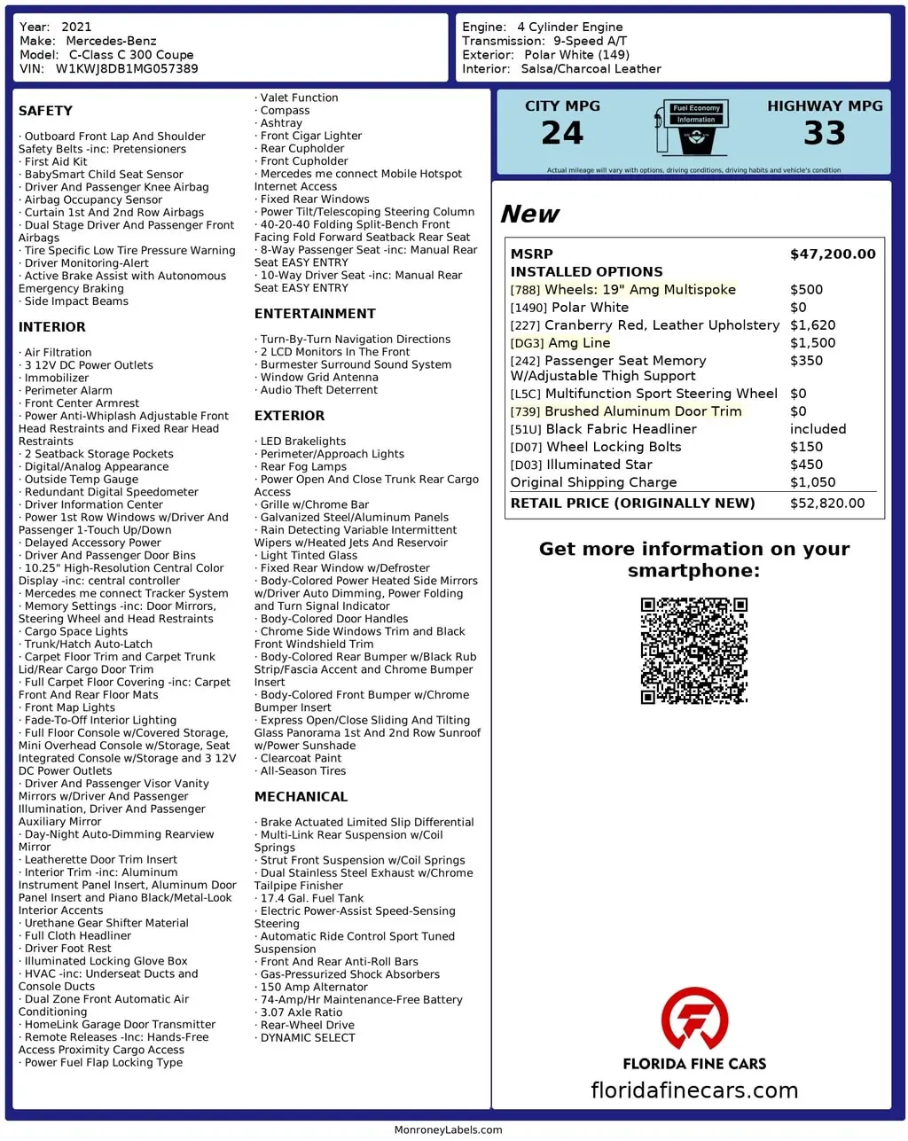 Florida Fine Cars - Used MERCEDES-BENZ C-CLASS 2021 WEST PALM C 300