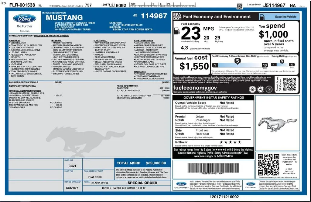 Florida Fine Cars - Used FORD MUSTANG 2018 WEST PALM ECOBOOST PREMIUM