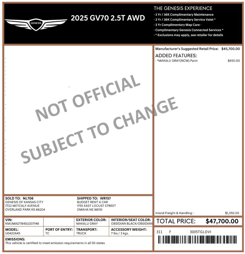 Florida Fine Cars - Used GENESIS GV70 2025 ORLANDO 2.5T