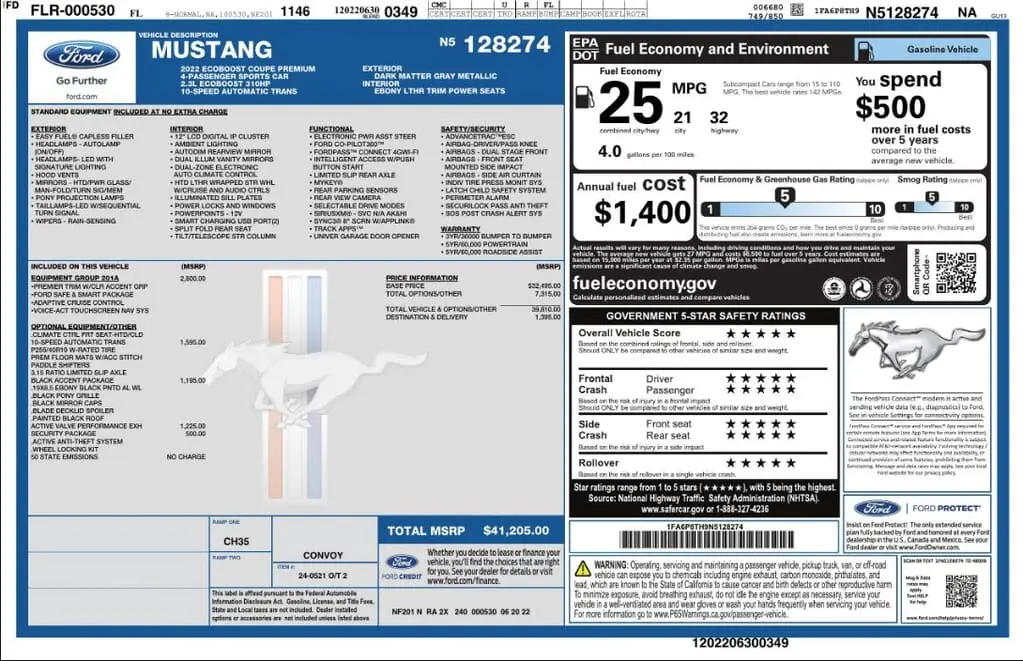 Florida Fine Cars - Used FORD MUSTANG 2022 MIAMI ECOBOOST