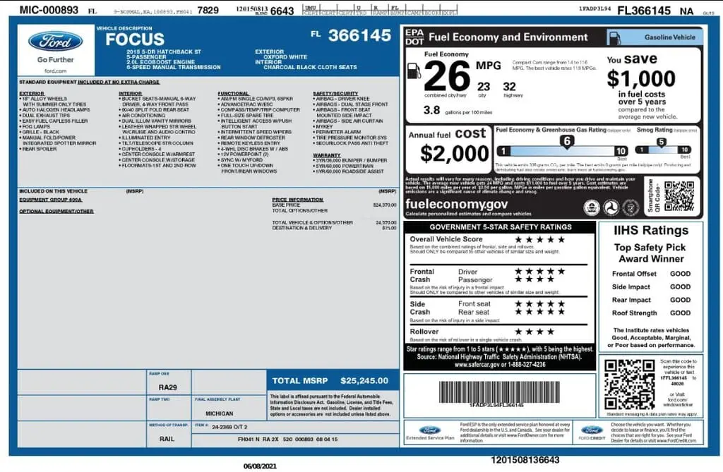 Florida Fine Cars - Used FORD FOCUS 2015 MARGATE ST