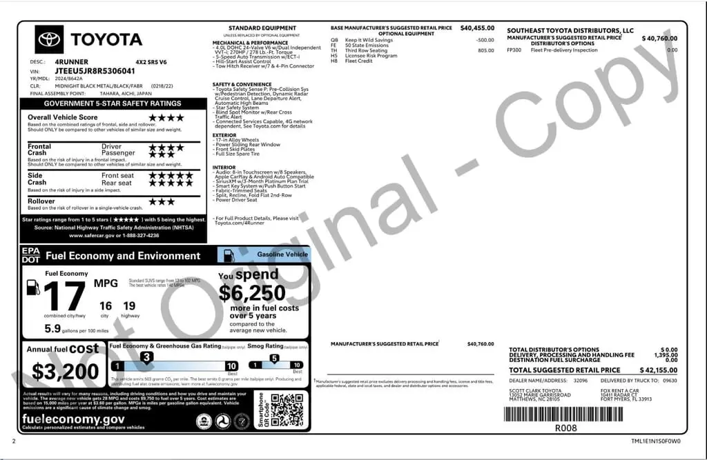 Florida Fine Cars - Used TOYOTA 4RUNNER 2024 WEST PALM SR5