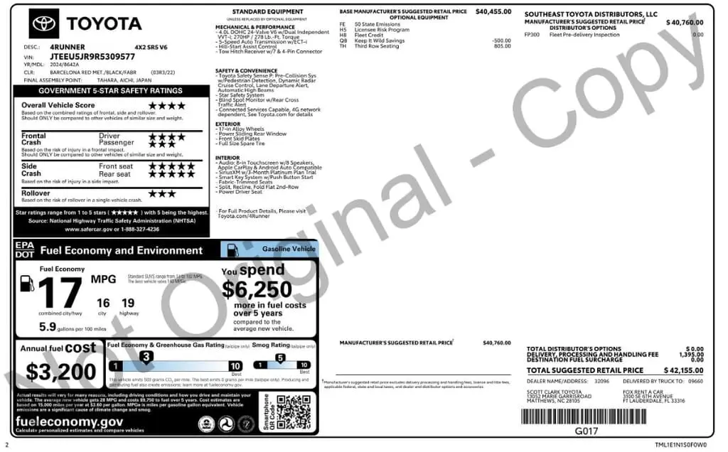 Florida Fine Cars - Used TOYOTA 4RUNNER 2024 MARGATE SR5