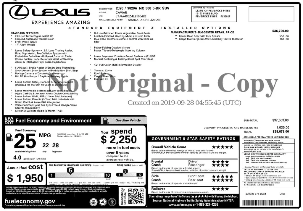 Florida Fine Cars - Used LEXUS NX 2020 ORLANDO NX 300
