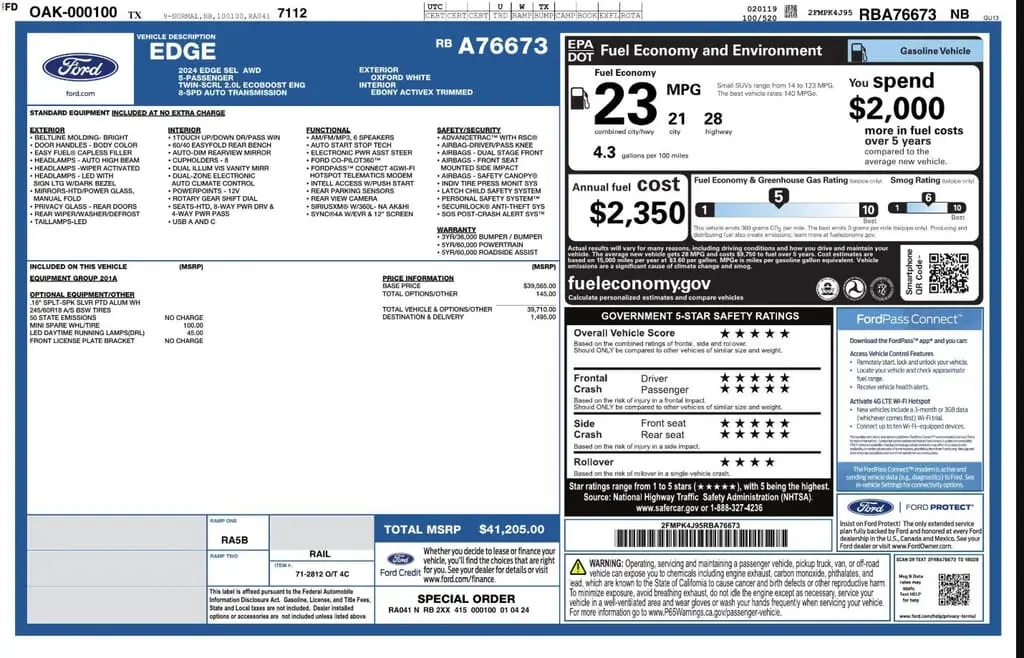 Florida Fine Cars - Used FORD EDGE 2024 WEST PALM SEL