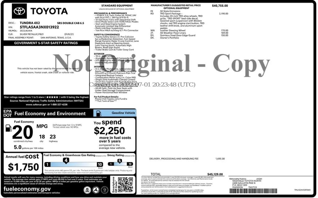 Florida Fine Cars - Used TOYOTA TUNDRA 2WD 2022 ORLANDO SR5