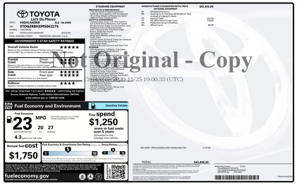 Florida Fine Cars - Used TOYOTA HIGHLANDER 2021 MIAMI XLE