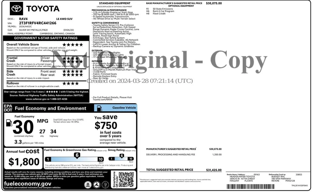 Florida Fine Cars - Used TOYOTA RAV4 2024 ORLANDO LE