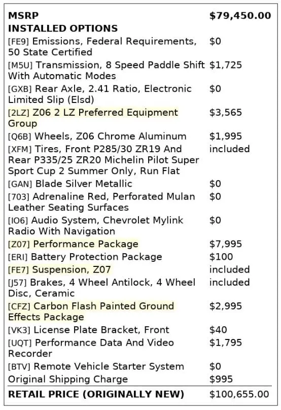 Florida Fine Cars - Used CHEVROLET CORVETTE 2017 MIAMI Z06 2LZ