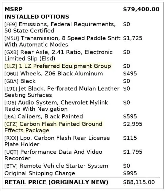 Florida Fine Cars - Used CHEVROLET CORVETTE 2016 MIAMI Z06 1LZ