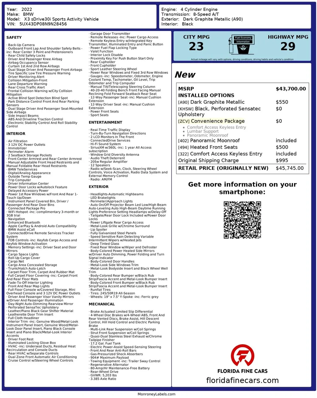 Florida Fine Cars - Used BMW X3 2022 WEST PALM SDRIVE30I