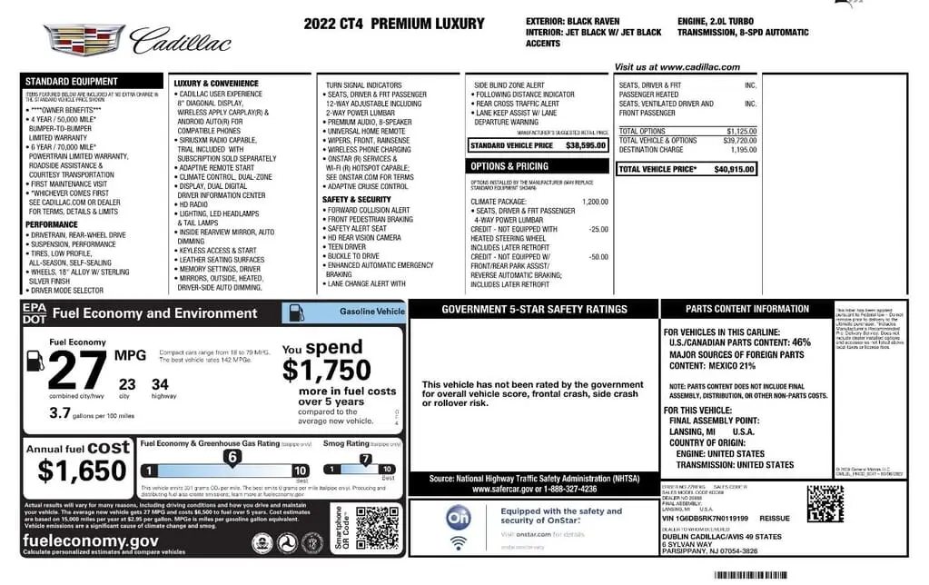 Florida Fine Cars - Used CADILLAC CT4 2022 MIAMI PREMIUM LUXURY