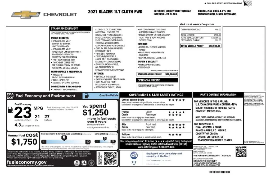 Florida Fine Cars - Used CHEVROLET BLAZER 2021 WEST PALM LT