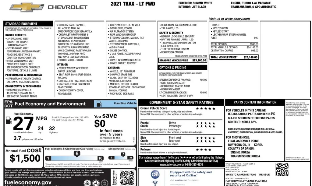 Florida Fine Cars - Used CHEVROLET TRAX 2021 ORLANDO LT