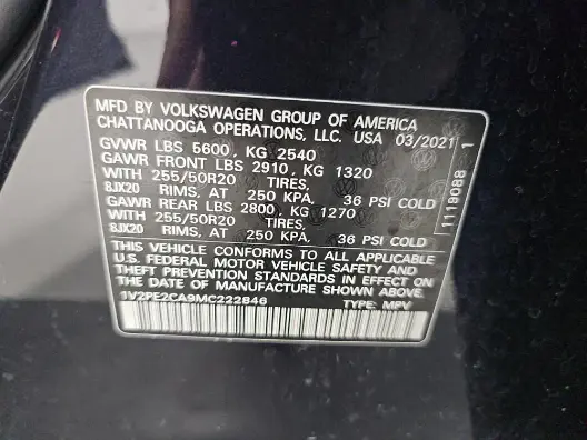 Florida Fine Cars - Used VOLKSWAGEN ATLAS CROSS SPORT 2021 ORLANDO 3.6L V6 SE W/TECHNOLOGY R-LINE