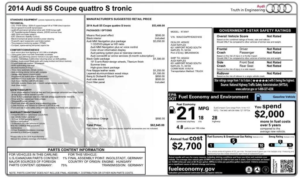 Florida Fine Cars - Used AUDI S5 2014 MIAMI PREMIUM PLUS