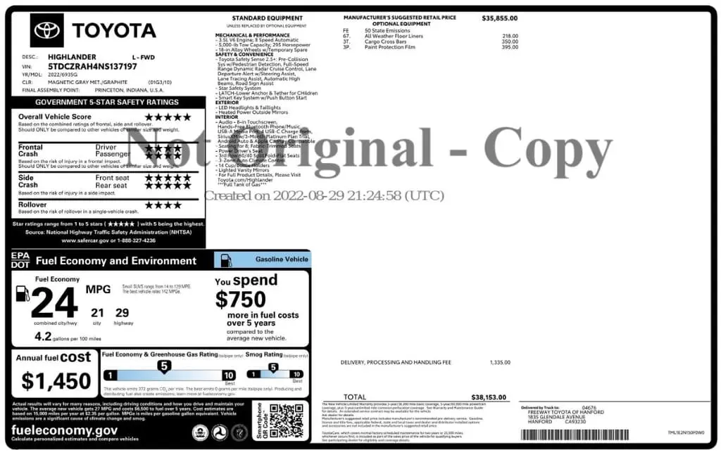 Florida Fine Cars - Used TOYOTA HIGHLANDER 2022 MARGATE L
