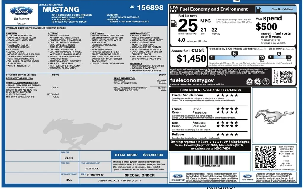 Florida Fine Cars - Used FORD MUSTANG 2018 ORLANDO ECOBOOST PREMIUM