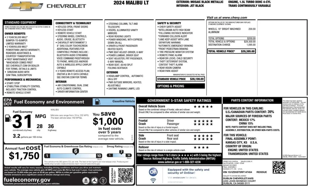 Florida Fine Cars - Used CHEVROLET MALIBU 2024 ORLANDO LT