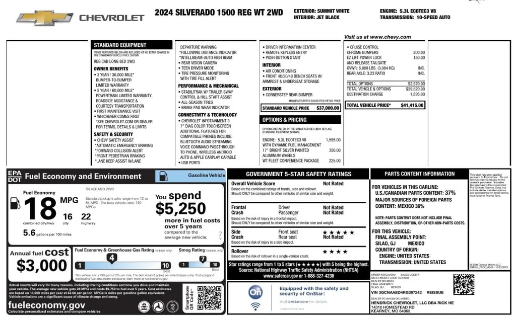 Florida Fine Cars - Used CHEVROLET SILVERADO 1500 2024 ORLANDO WORK TRUCK