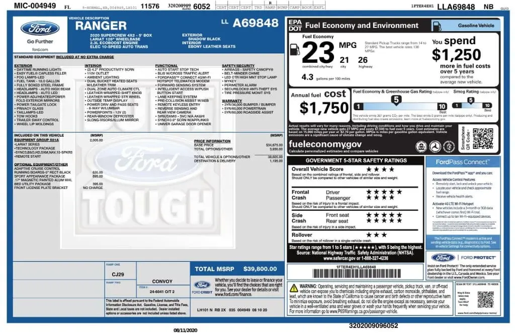Florida Fine Cars - Used FORD RANGER 2020 MIAMI LARIAT