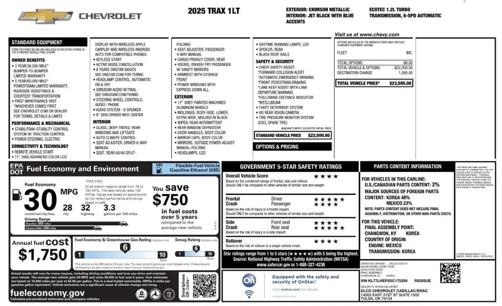Florida Fine Cars - Used CHEVROLET TRAX 2025 MARGATE LT