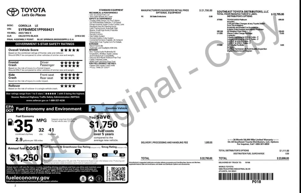 Florida Fine Cars - Used TOYOTA COROLLA 2023 WEST PALM LE