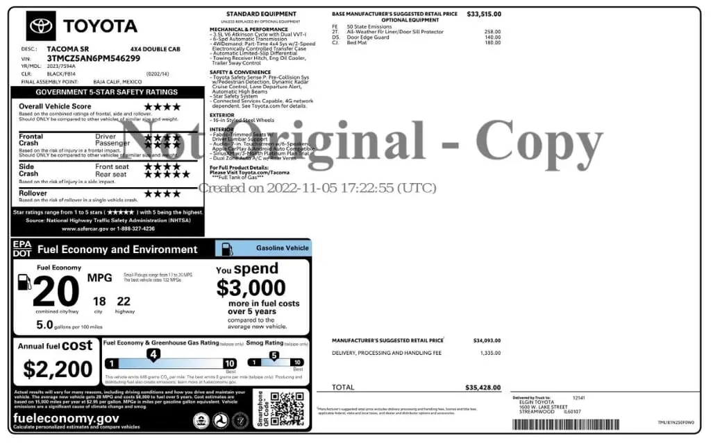 Florida Fine Cars - Used TOYOTA TACOMA 4WD 2023 MIAMI SR