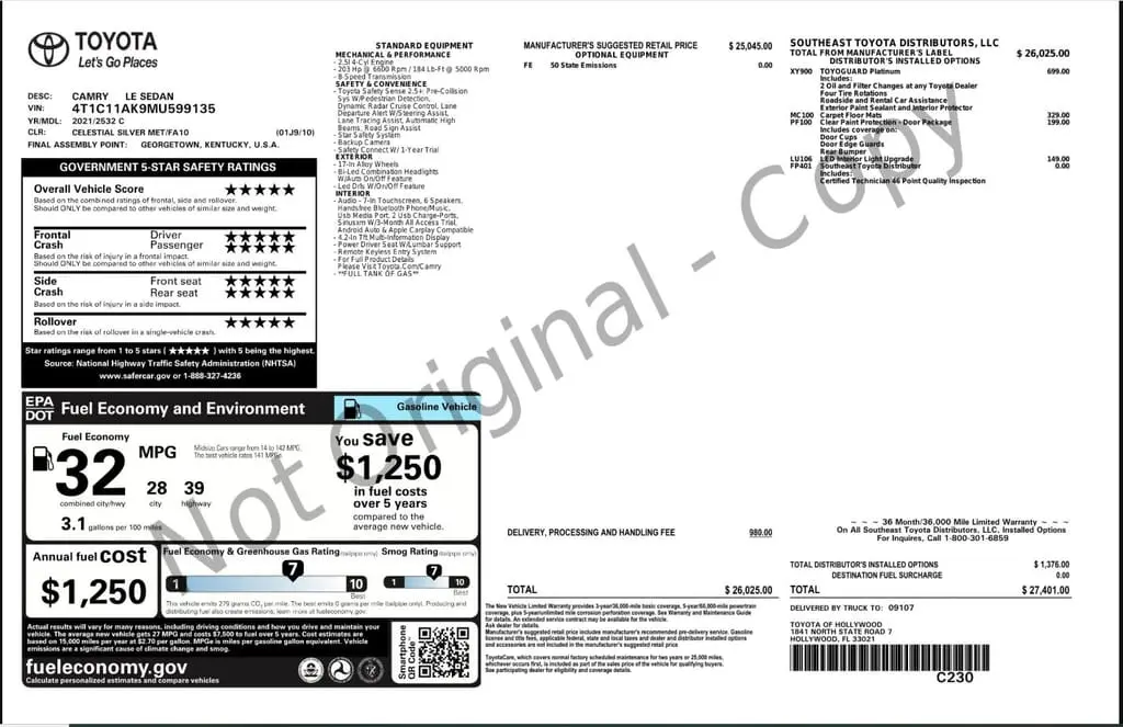 Florida Fine Cars - Used TOYOTA CAMRY 2021 WEST PALM LE