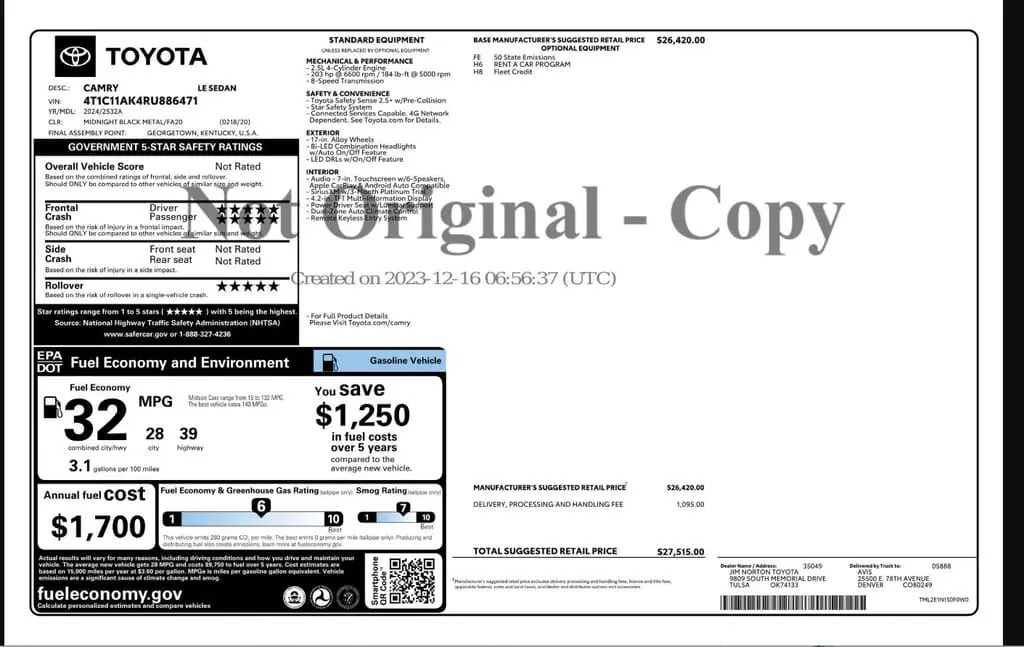 Florida Fine Cars - Used TOYOTA CAMRY 2024 WEST PALM LE