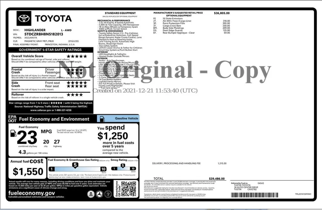 Florida Fine Cars - Used TOYOTA HIGHLANDER 2022 WEST PALM L