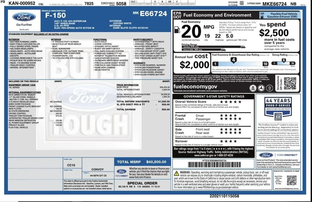Florida Fine Cars - Used FORD F-150 2021 WEST PALM XL
