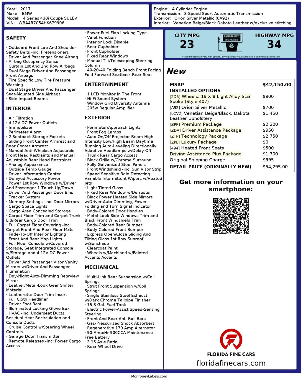 Florida Fine Cars - Used BMW 4 SERIES 2017 WEST PALM 430I