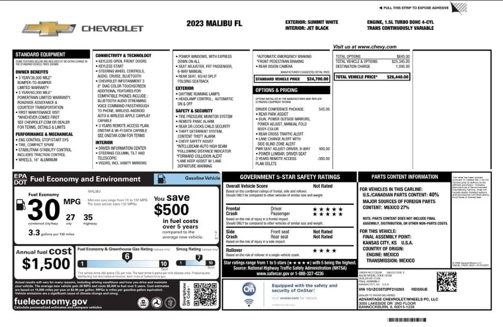 Florida Fine Cars - Used CHEVROLET MALIBU 2023 MARGATE LS