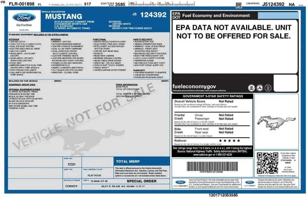 Florida Fine Cars - Used FORD MUSTANG 2018 MARGATE ECOBOOST PREMIUM