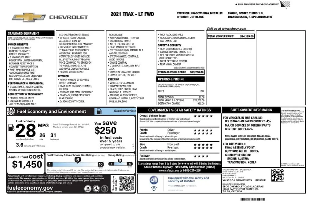 Florida Fine Cars - Used CHEVROLET TRAX 2021 MARGATE LT