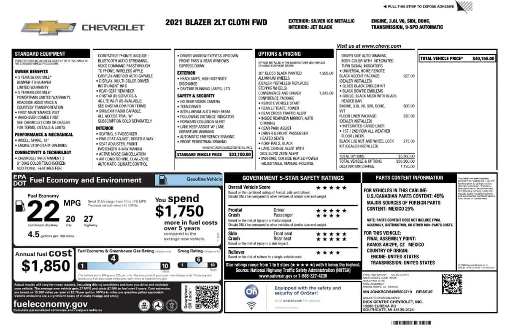Florida Fine Cars - Used CHEVROLET BLAZER 2021 MARGATE LT
