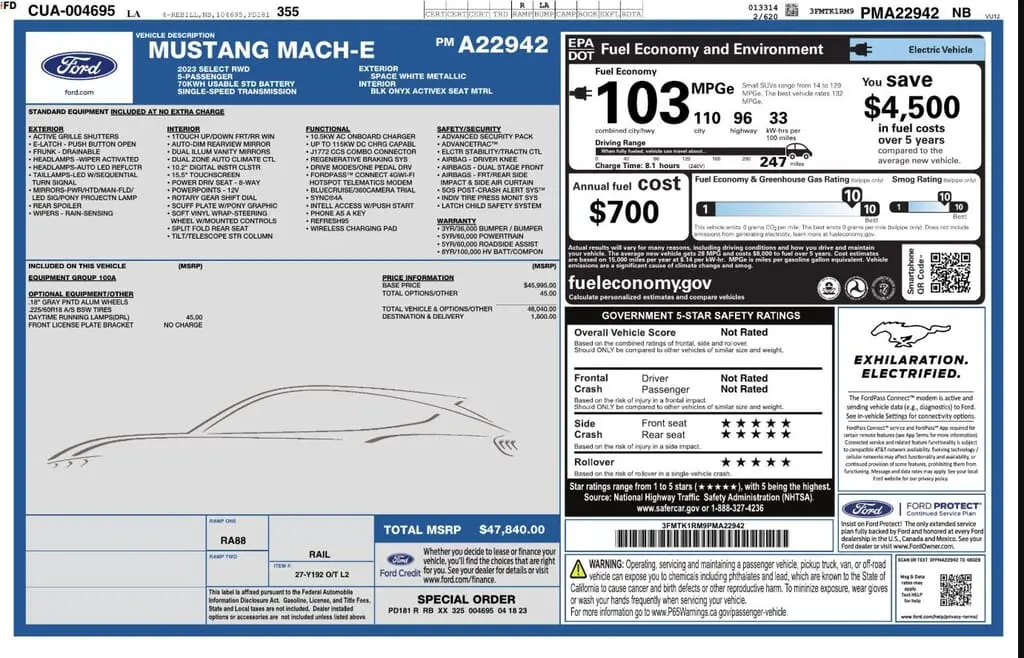 Florida Fine Cars - Used FORD MUSTANG MACH-E 2023 WEST PALM SELECT