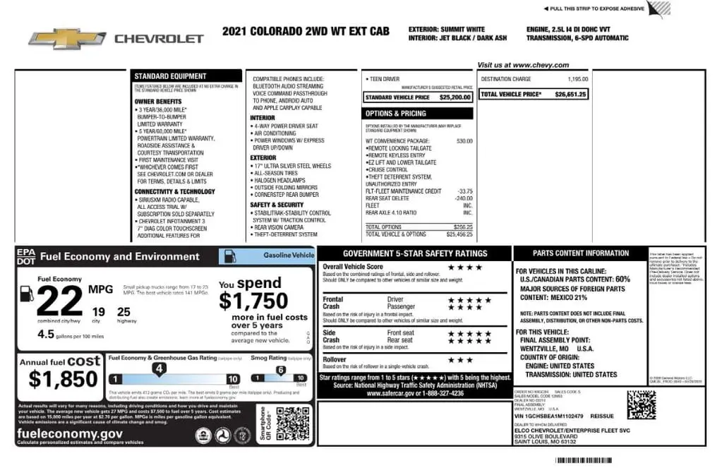 Florida Fine Cars - Used CHEVROLET COLORADO 2021 MIAMI 2WD WORK TRUCK