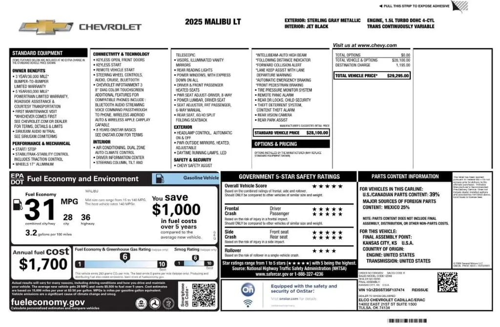 Florida Fine Cars - Used CHEVROLET MALIBU 2025 ORLANDO LT