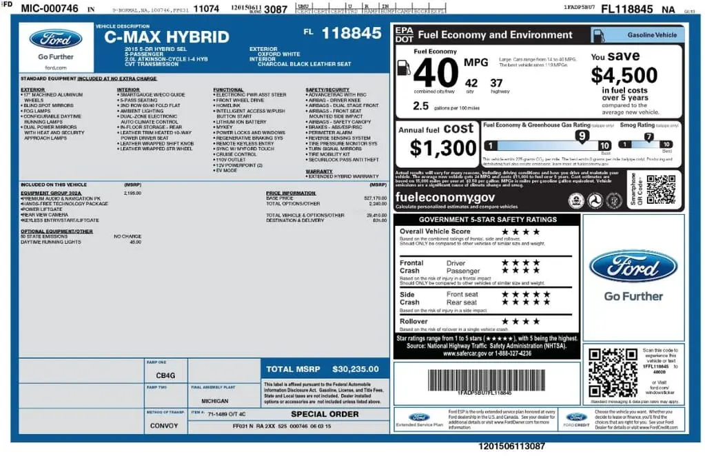 Florida Fine Cars - Used FORD C-MAX HYBRID 2015 MIAMI SEL