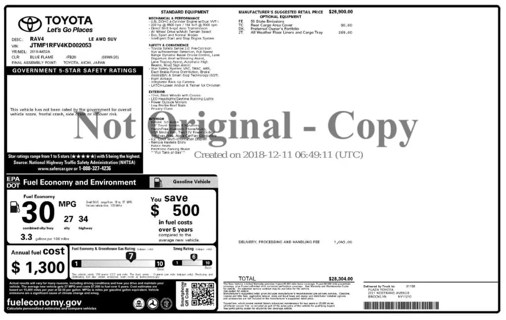 Florida Fine Cars - Used TOYOTA RAV4 2019 MIAMI LE