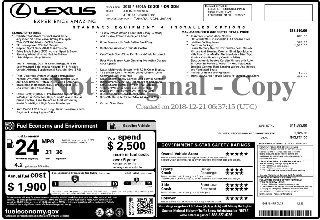 Florida Fine Cars - Used LEXUS IS 2019 ORLANDO IS 300