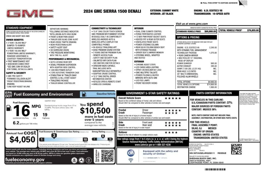 Florida Fine Cars - Used GMC SIERRA 1500 2024 MARGATE DENALI